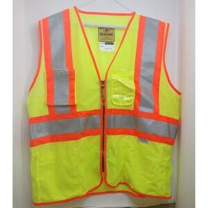 Hi Viz GameL High Visibility Vest Large Lime, Zipper Closure, 4 Pocket